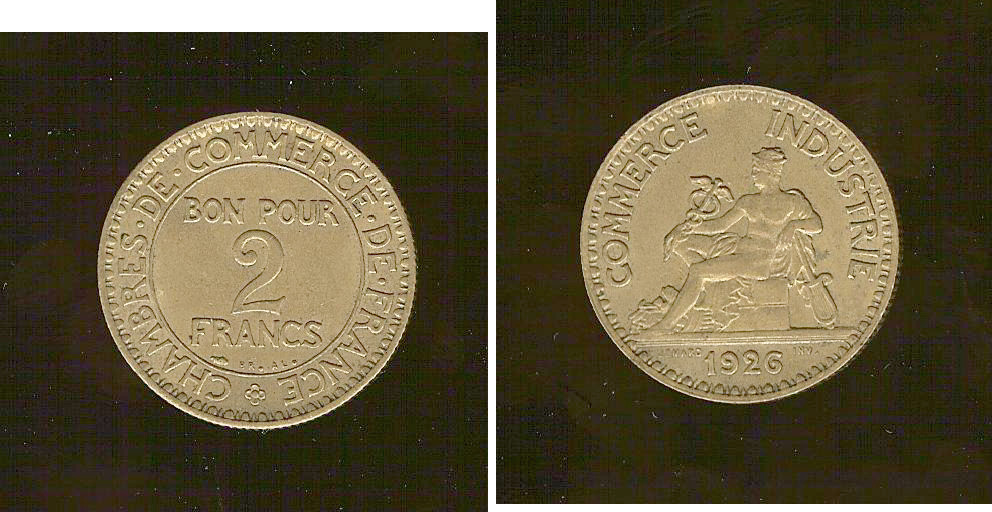 2 francs Chambres de Commerce 1926 SUP